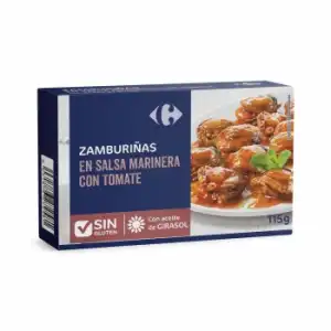 Zamburiñas en salsa marinera con tomate Carrefour sin gluten 65 g.