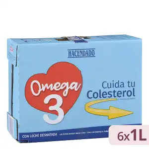 Bebida láctea desnatada omega 3 Hacendado 6 bricks X 1 L