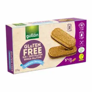 Galleta rellena de crema de chocolate Gullón sin gluten 225 g.