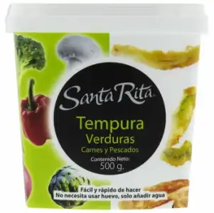 Harina preparada para tempura de verduras, carnes y pescados Santa Rita 500 g.