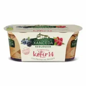 Kéfir suave con frutas del bosque ecológico Casa Grande de Xanceda pack de 2 unidades de 125 g.