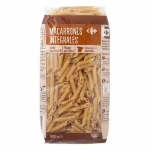 Macarrones integrales Carrefour 500 g.