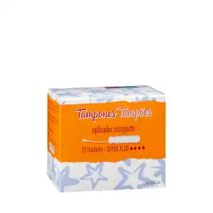 Tampones súper plus Deliplus con aplicador compacto Caja 1 ud