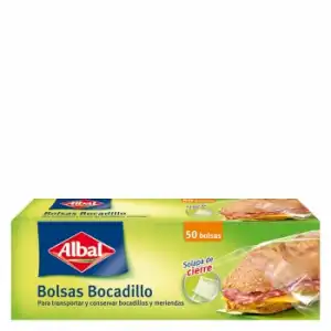 Bolsas para bocadillos de 17x24 cm. Albal 50 ud.