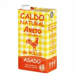 Caldo natural de pollo asado Aneto sin gluten y sin lactosa brik 1 l.