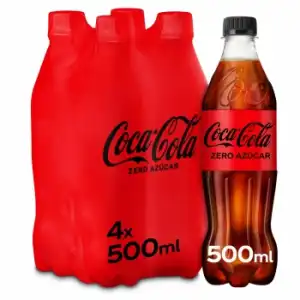 Coca Cola zero azúcar pack 4 botellas 50 cl.