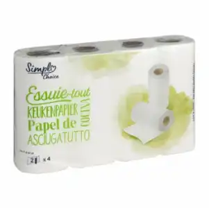 Papel de cocina doble capa Simpl Choice 4 ud.