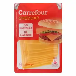 Queso cheddar en lonchas Carrefour 200 g.