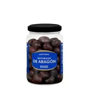 Aceitunas negras naturales de Aragón con hueso Hacendado
