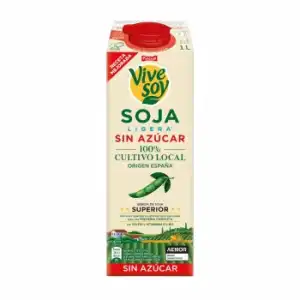 Bebida de soja plus ligera sin azúcar Vivesoy 1 l.