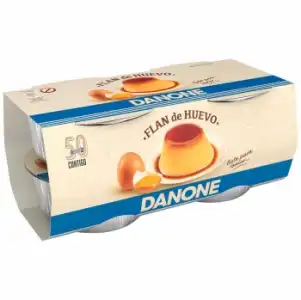 Flan de huevo Danone sin gluten pack de 4 unidades de 100 g.