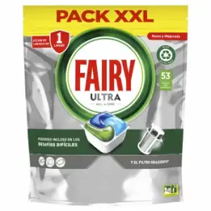 Lavavajillas a máquina ultra pastillas todo en uno Fairy 53 ud.