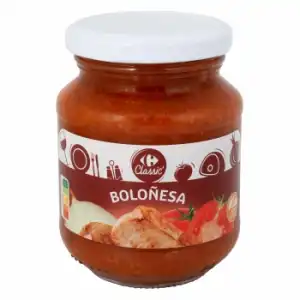 Salsa boloñesa Carrefour sin gluten tarro 300 g.