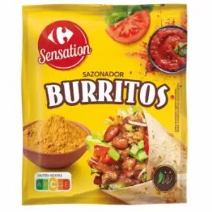 Sazonador para burritos Sensation Carrefour 30 g.