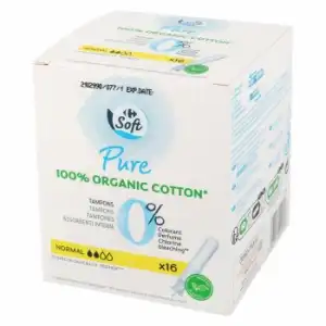 Tampones normal con aplicador Pure Carrefour Soft 16 ud.