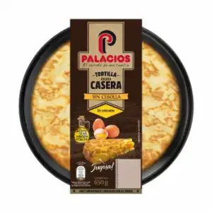 Tortilla de patata sin cebolla con huevos camperos Palacios 650 g.