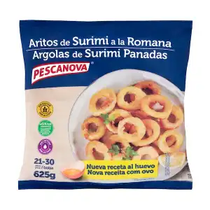 Aritos de surimi a la romana Pescanova ultracongelados Paquete 0.625 kg