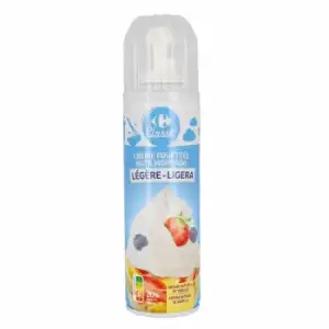 Nata montada azucarada ligera Carrefour spray 250 g.