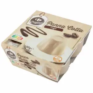 Panna Cotta café Carrefour Original sin gluten pack de 4 unidades 100 g