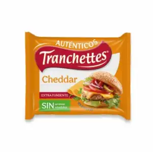 Queso cheddar fundido en lonchas Tranchettes La Vaca Que Ríe sin gluten 150 g.