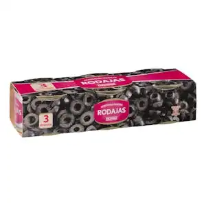 Aceitunas negras Hacendado a rodajas 3 botes X 0.05 kg