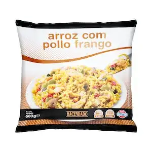 Arroz con pollo Hacendado ultracongelado Paquete 0.6 kg