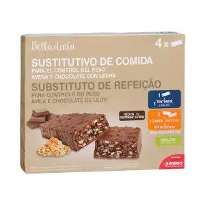 Barritas Sustitutivo de comida Belladieta sabor avena y chocolate con leche Caja 0.12 kg