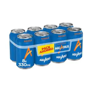 Bebida isotónica naranja Aquarius 8 latas X 330 ml