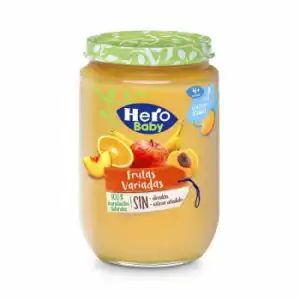 Tarrito de frutas variadas desde 4 meses Hero Baby sin gluten 190 g.