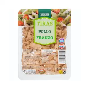 Tiras de pechuga de pollo al natural Hacendado Paquete 0.14 kg