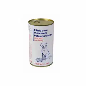 Comida húmeda de buey para perro adulto Carrefour 1200 g.