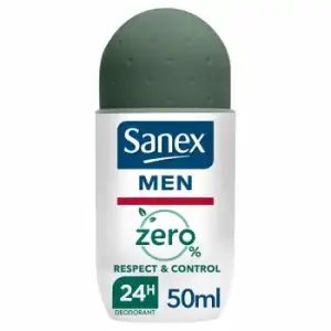 Desodorante roll-on Respect & Control de olor 24h Zero% Sanex Men 50 ml.