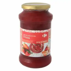 Mermelada de fresa catgoría extra Carrefour 650 g.