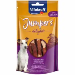 Snacks de pato con calcio para perros Jumpers Delights Vitakraft 80 g.