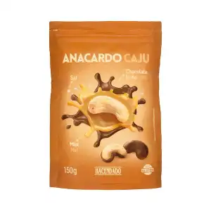 Anacardos bañados Hacendado de chocolate con leche, miel y sal Paquete 0.15 kg