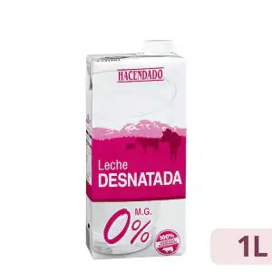 Leche desnatada Hacendado Brick 1 L