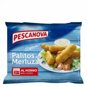 Palitos rebozados de merluza Pescanova 300 g.