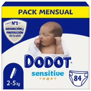 Pañales Dodot Sensitive T1 (2-5 kg) 84 ud.