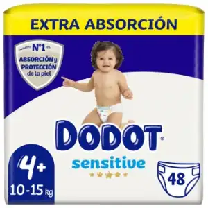 Pañales Dodot Sensitive T4+ (10-15 kg) 48 ud.