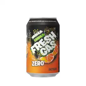 Refresco de naranja Hacendado zero fresh gas Lata 330 ml