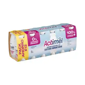 Bebida láctea natural Actimel 0% materia grasa 12 mini botellas X 0.1 kg