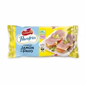 Fiambre de Jamón de pavo Campofrío - Pavofrío sin gluten sin lactosa 380 g.