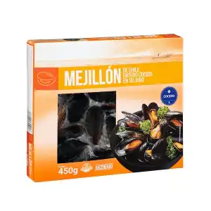 Mejillón de Chile entero cocido Mascato ultracongelado Caja 0.45 kg