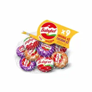 Queso Edam, Cheddar y Emmenthal tierno en porciones Mini Babybel sin gluten sin lactosa 180 g.