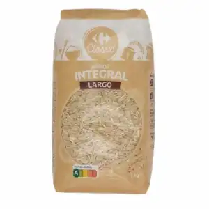 Arroz integral largo Carrefour 1 kg.