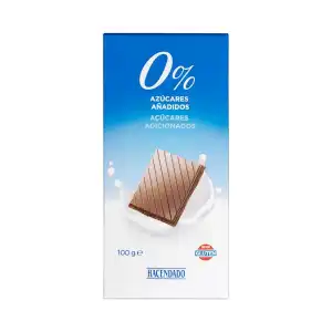 Chocolate extrafino con leche Hacendado 0% azúcares añadidos Tableta 0.1 kg