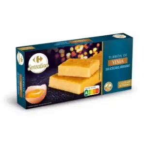 Turrón de yema sin azúcar añadido Carrefour Sensation sin gluten 200 g.
