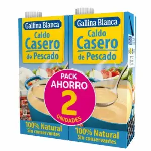 Caldo casero de pescado Gallina Blanca sin gluten pack de 2 briks de 1 l.