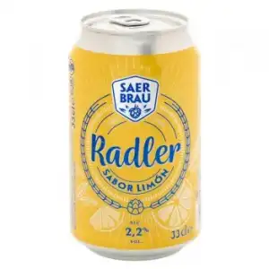 Cerveza Saer Brau radler sabor limón lata 33 cl.
