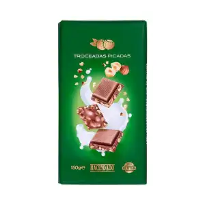 Chocolate con leche Hacendado avellanas troceadas Tableta 0.15 kg